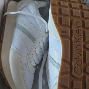 Calvin Klein Women's White and Gray Sneakers